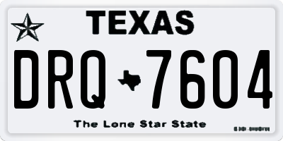 TX license plate DRQ7604