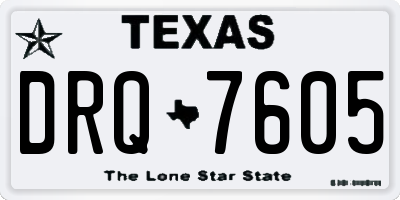 TX license plate DRQ7605