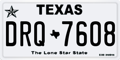 TX license plate DRQ7608