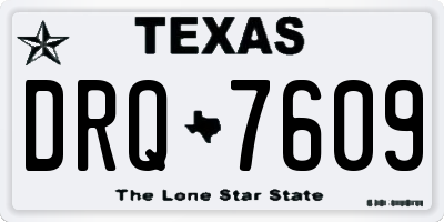 TX license plate DRQ7609
