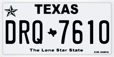 TX license plate DRQ7610