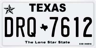 TX license plate DRQ7612