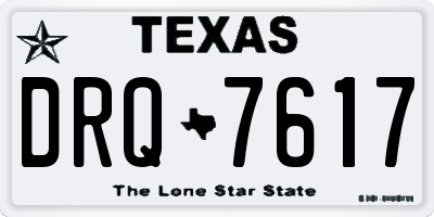 TX license plate DRQ7617