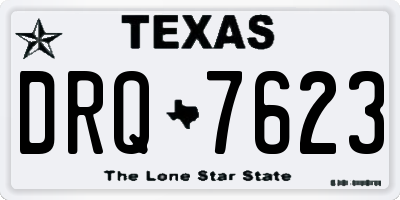 TX license plate DRQ7623