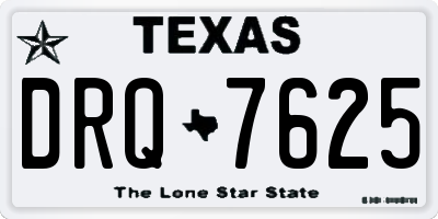 TX license plate DRQ7625