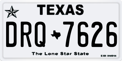 TX license plate DRQ7626