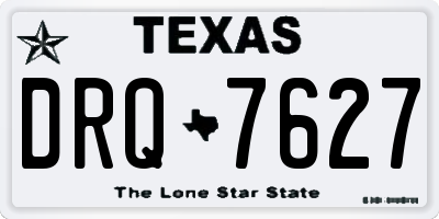 TX license plate DRQ7627