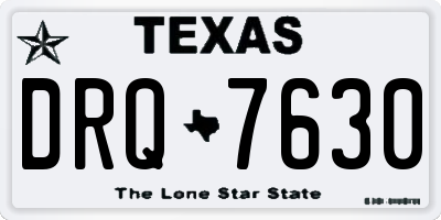 TX license plate DRQ7630