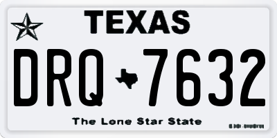 TX license plate DRQ7632