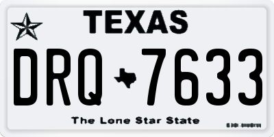 TX license plate DRQ7633