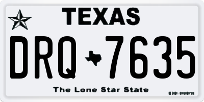 TX license plate DRQ7635