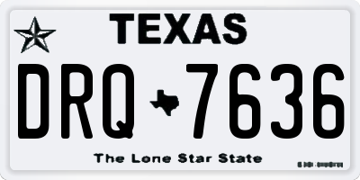 TX license plate DRQ7636