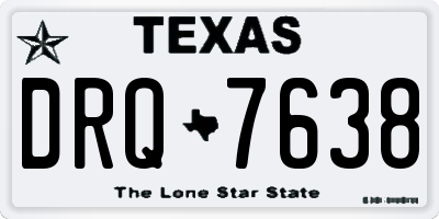 TX license plate DRQ7638