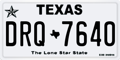 TX license plate DRQ7640