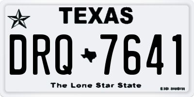 TX license plate DRQ7641
