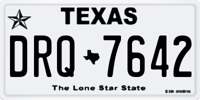 TX license plate DRQ7642