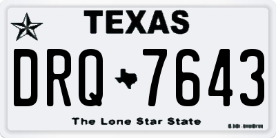 TX license plate DRQ7643