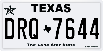 TX license plate DRQ7644