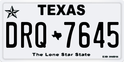 TX license plate DRQ7645