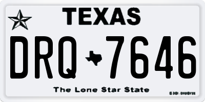 TX license plate DRQ7646