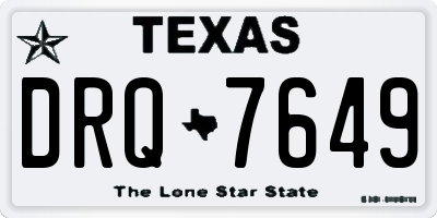 TX license plate DRQ7649
