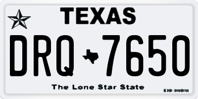 TX license plate DRQ7650