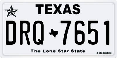 TX license plate DRQ7651
