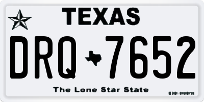TX license plate DRQ7652