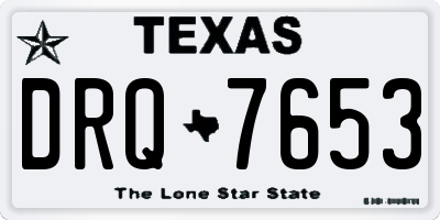 TX license plate DRQ7653