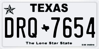 TX license plate DRQ7654