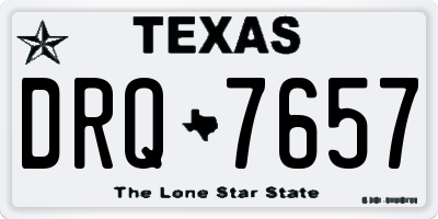 TX license plate DRQ7657