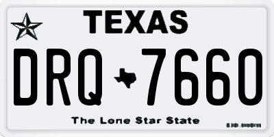TX license plate DRQ7660