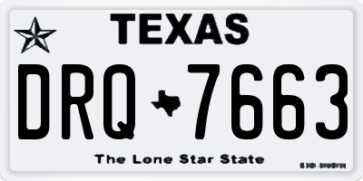 TX license plate DRQ7663