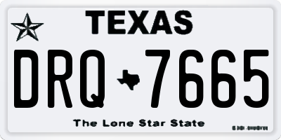 TX license plate DRQ7665