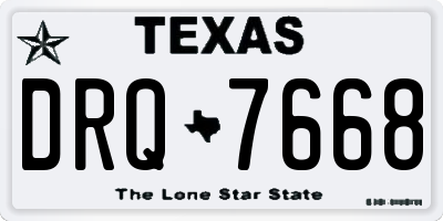 TX license plate DRQ7668