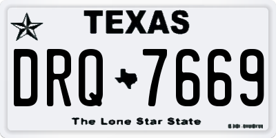 TX license plate DRQ7669