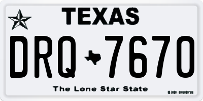 TX license plate DRQ7670