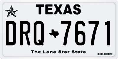 TX license plate DRQ7671