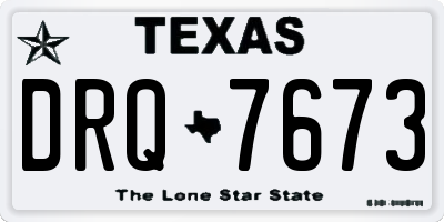TX license plate DRQ7673