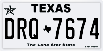 TX license plate DRQ7674