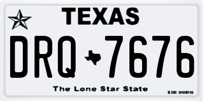 TX license plate DRQ7676