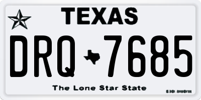 TX license plate DRQ7685