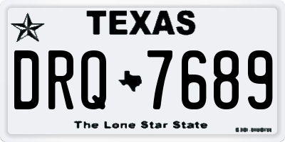 TX license plate DRQ7689