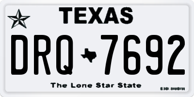 TX license plate DRQ7692