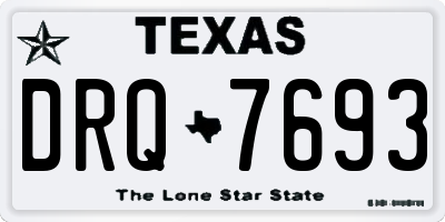 TX license plate DRQ7693