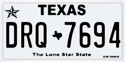 TX license plate DRQ7694