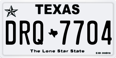 TX license plate DRQ7704