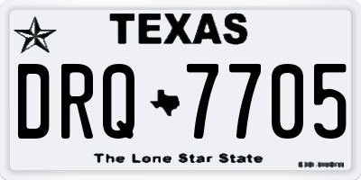 TX license plate DRQ7705