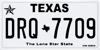 TX license plate DRQ7709