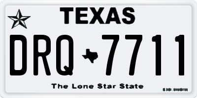 TX license plate DRQ7711